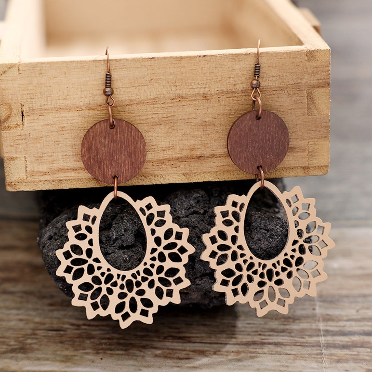 Geometric Cutout Dangle Earrings