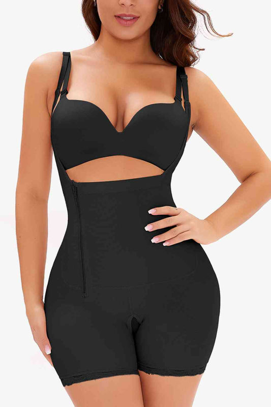 Side Zipper Under-Bust Shaping Bodysuit