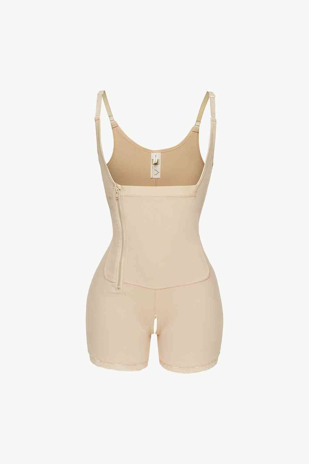 Side Zipper Under-Bust Shaping Bodysuit