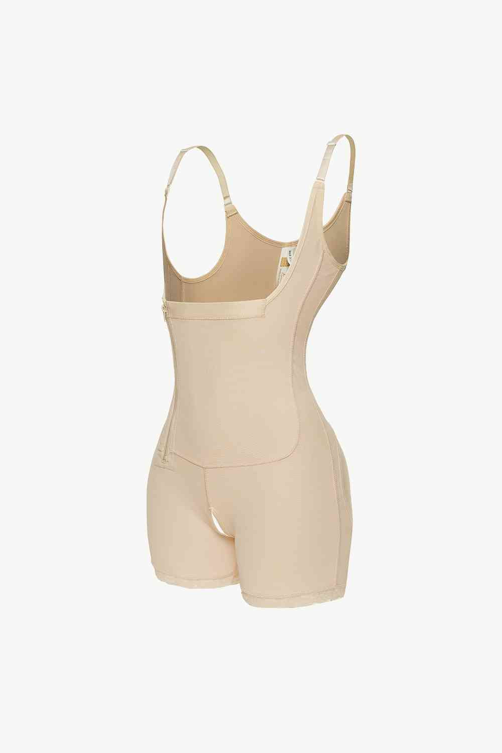 Side Zipper Under-Bust Shaping Bodysuit